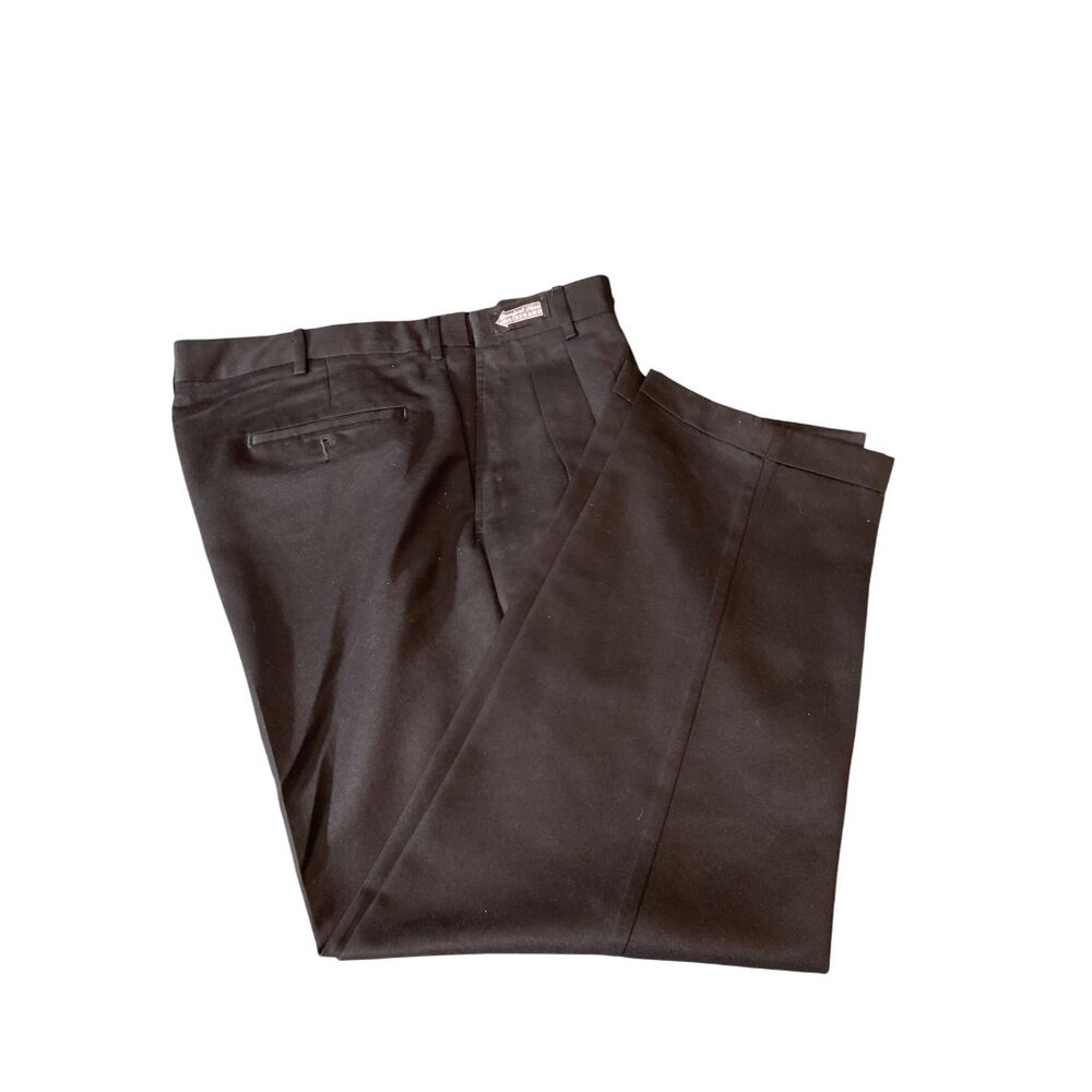 Savane Mens Dress Pants Black Comfort Waist 36W 29L Pleated Classicore Corpcore